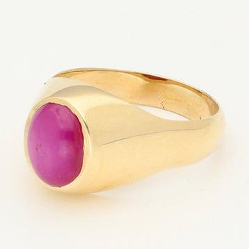 Bague - 14 carats Or jaune, Ster - Rubis, Nieuw