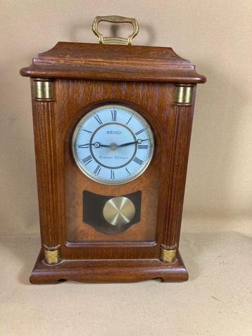 Pendule de cheminée - Bois, Cuivre, Verre - 1990-2000 -