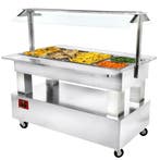 Verwarmd Buffet | GOURMET LINE | Hout/RVS | 4x 1/1 GN |, Verzenden
