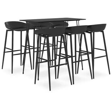 vidaXL 7-delige Barset zwart, Huis en Inrichting, Complete eetkamers, Verzenden, Nieuw