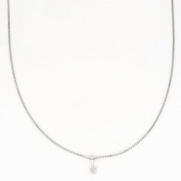 Halsketting - 18 karaat Witgoud Diamant (Natuurlijk)