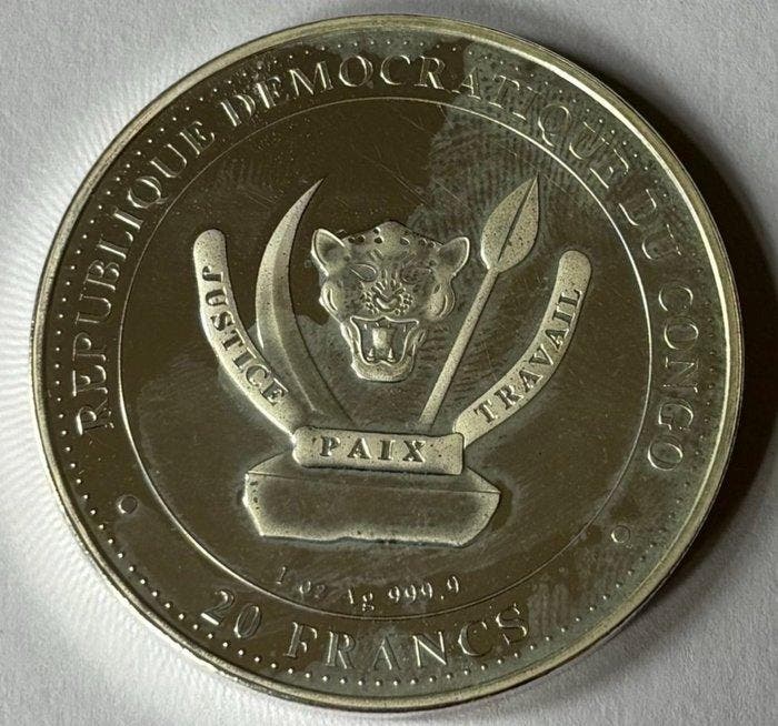 Congo. 2023, Prehistoric Life Titanoboa, 1 Oz (Zonder, Postzegels en Munten, Munten | Europa | Niet-Euromunten