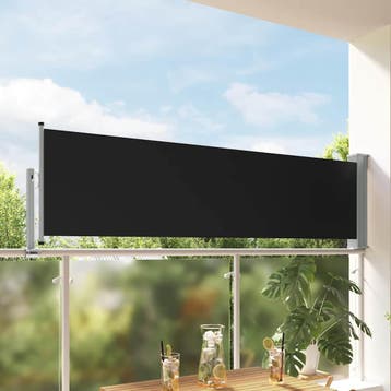 vidaXL Tuinscherm uittrekbaar 80x300 cm zwart, Verzenden, Nieuw