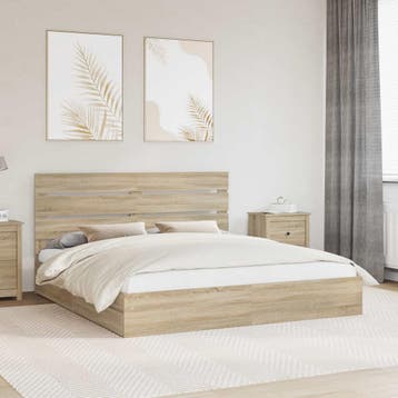 vidaXL Opbergbed met lade Sonoma Eik 180 x 200 cm Bewerkt, Verzenden