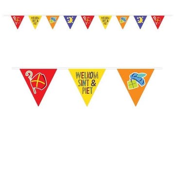 Sint en Piet Welkom Slinger Papier 6m, Verzenden