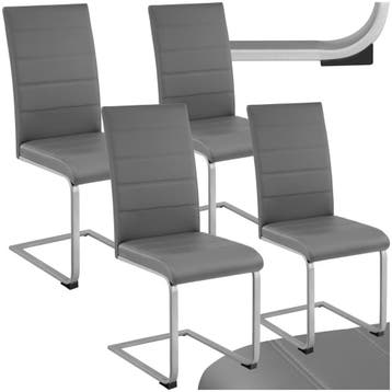 Sledestoelen, kunstleer - grijs, Set van 4, Huis en Inrichting, Verzenden, Nieuw