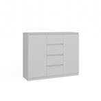 Dressoir - 120 cm 4 lades  wit 2D4S wit (Dressoirs), Verzenden, Nieuw, Overige houtsoorten, Met lade(s)