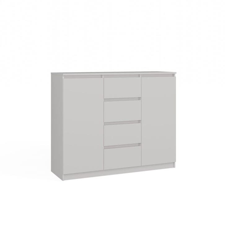 Dressoir - 120 cm 4 lades  wit 2D4S wit (Dressoirs), Huis en Inrichting, Kasten | Dressoirs, Nieuw, Met lade(s), Overige houtsoorten