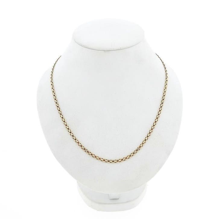 Gouden fantasie/ankerschakel ketting, Handtassen en Accessoires, Kettingen, Goud, Gebruikt, Goud, Ophalen of Verzenden
