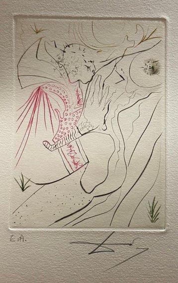 Salvador Dali (1904-1989) - Décaméron : Le péché partagé