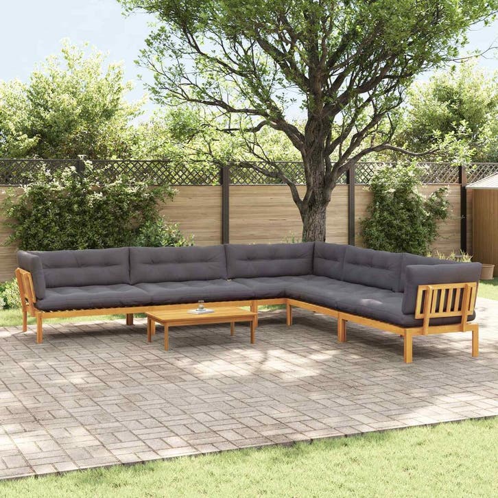 vidaXL 6 Stuk Tuinpallet Sofa Eenheden Massief Acacia Hout, Tuin en Terras, Tuinsets en Loungesets, Nieuw, Verzenden