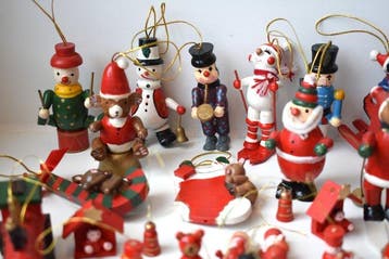 Kerstdecoratie (70) - leuke vintage houten, Nieuw