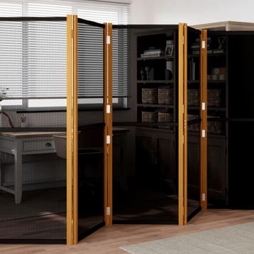 vidaXL Kamerscherm met 6 panelen 420x180 cm zwart, Verzenden, Nieuw