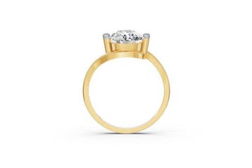 Ring - 14 karaat Geel goud, Rhodium geplateerd - 2.05ct. tw., Nieuw