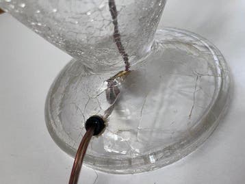 Tafellamp - Kristal - Crackle Glass, Antiek en Kunst