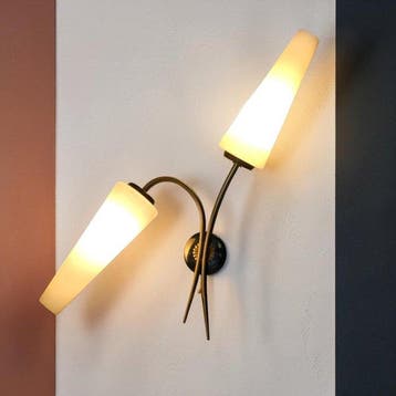 Elegant Vintage Design - Wandkandelaar - Glas, Messing