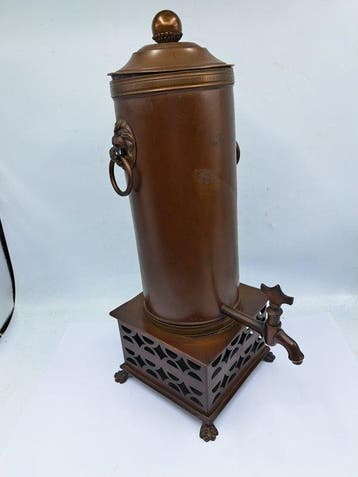 Koffiepot - Samovar - Koper - Cylinderpot, Antiek en Kunst, Antiek | Keukengerei