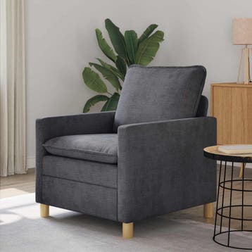 vidaXL bank / zetel Donkergrijs 76 x 81 x 87,5 cm Polyester, Verzenden, Nieuw