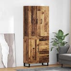 vidaXL Highboard met lade 2 pcs Oud Hout 69,5 x 34 x 180 cm, Huis en Inrichting, Kasten | Dressoirs, Verzenden, Nieuw