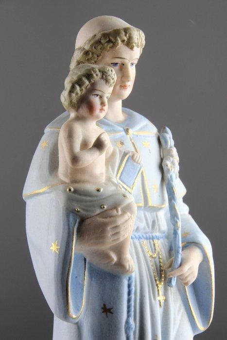 Beeldje - St-Antonius van Padua - Biscuit porselein, Antiek en Kunst, Kunst | Niet-Westerse kunst