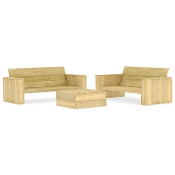 vidaXL 3-delige Loungeset geïmpregneerd grenenhout, Verzenden, Loungeset