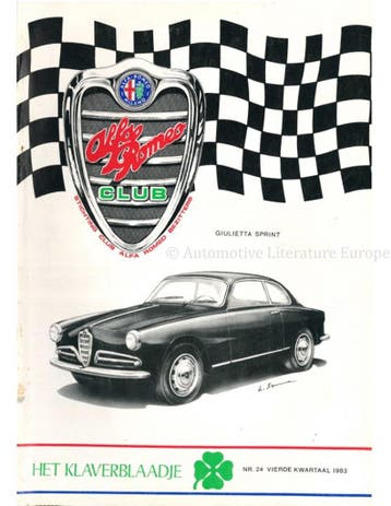 1983 ALFA ROMEO CLUB HET KLAVERBLAADJE 24 NEDERLANDS, Nieuw