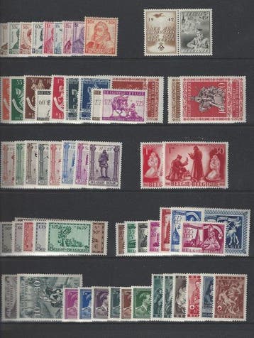 België 1940/1945 - 6 volledige jaargangen zonder blokken ,, Gestempeld