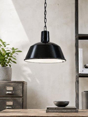 hanging factory lamp - Plafondlamp - Messing, Aluminium -