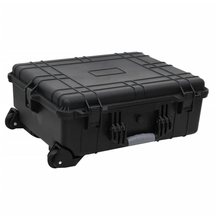 vidaXL Flightcase op wieltjes 63x50x23 cm PP zwart, Handtassen en Accessoires, Koffers, Nieuw, Verzenden