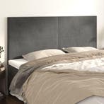 vidaXL Hoofdbord donkergrijs 200x5x118/128 cm Fluweel, Verzenden