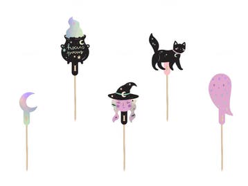 Halloween Cupcake Toppers 14cm 6st, Verzenden