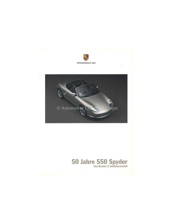2004 PORSCHE BOXSTER S 50 JAAR 550 SPYDER BROCHURE DUITS, Boeken, Auto's | Folders en Tijdschriften