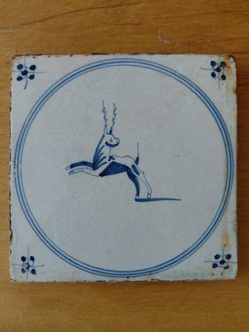 Tegel (5) - Delft, Plateelbakkerij - 1700-1750 - Prachtige