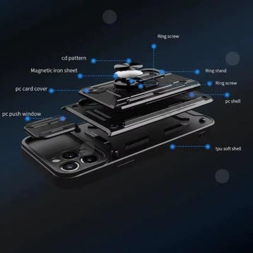 Xiaomi 14T Pro - Card Slot Hoesje met Kickstand en Camera, Verzenden