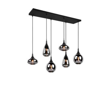 Trio LUMINA hanglamp | E14 Fitting | mat zwart met verchroom, Verzenden
