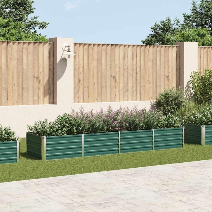 vidaXL Plantenbak verhoogd 320x80x45 cm gegalvaniseerd staal, Tuin en Terras, Bloempotten, Nieuw, Verzenden