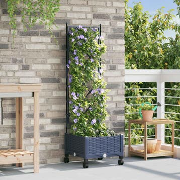 vidaXL Tuinsteker met schutting en wielen Grijs 40 x 40 x, Verzenden, Nieuw