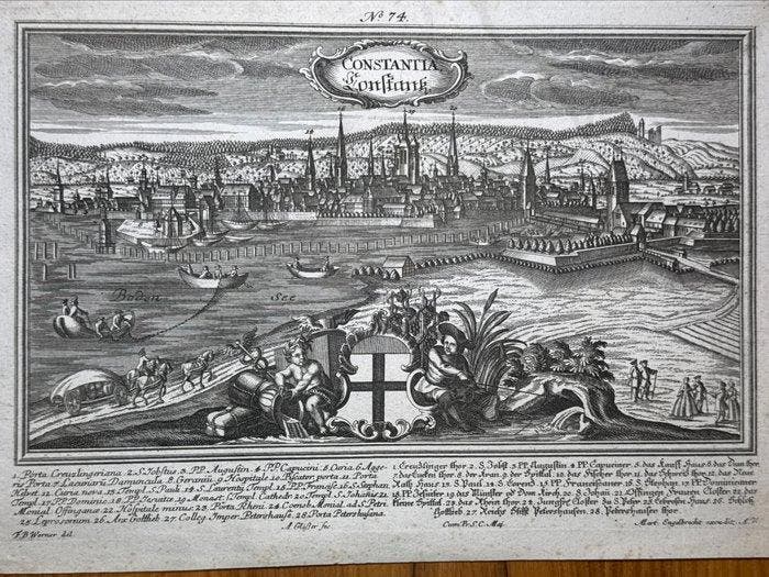 Europa - Duitsland, Württemberg, Konstanz; Drawn by, Boeken, Atlassen en Landkaarten