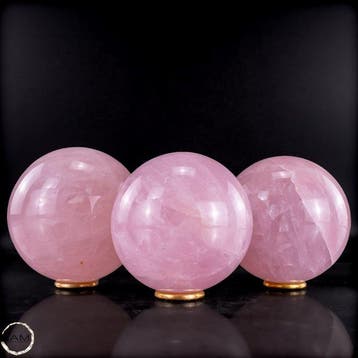 Natuurlijke rozenkwarts-set – – 3 prachtige, Verzamelen