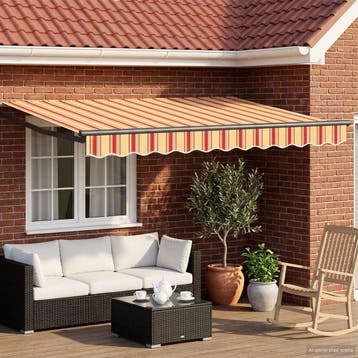 vidaXL Elektrisch Uitschuifbare Zonneluifel Meerkleurig 2,5, Tuin en Terras, Verzenden, Nieuw