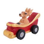 Edelhert in een Autotje Kerst Beeldje Decoratie Hout Handgem, Verzenden, Nieuw