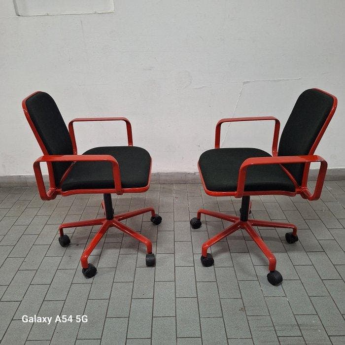 ICF - frederick scott - Chaise de bureau (2) - Aluminium,, Antiquités & Art, Antiquités | Meubles | Chaises & Canapés