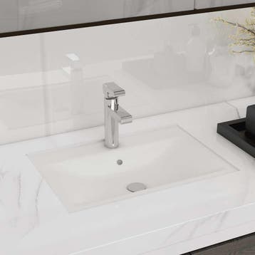 vidaXL Wastafel met kraangat en overloop rechthoekig, Doe-het-zelf en Bouw, Sanitair, Verzenden, Nieuw
