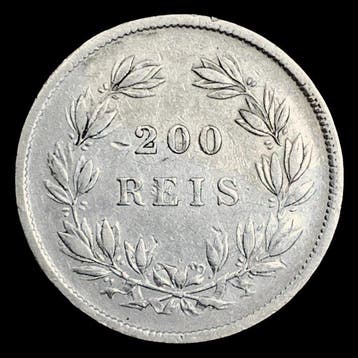 Portugal. D. Pedro V (1853-1861). 200 Reis 1858 (Zonder
