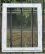 pvc raam , chassis , venster 116 x 143 wit / bazaltgrijs, Doe-het-zelf en Bouw, Raamkozijnen en Schuifdeuren, 75 tot 150 cm, Kunststof