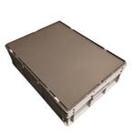 Stapelbak met deksel 800x600x230 mm euronorm grijs pp, Ophalen of Verzenden