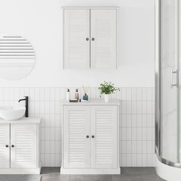 vidaXL Badkamermeubel Set 2 pcs Wit en Antiek Wit 67,5 x 34, Verzenden, Nieuw