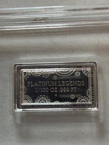 Wereld. Platin Bar Löwe , 1/100 oz (.999) (Zonder, Postzegels en Munten