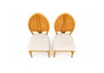 Stoel - Bamboe, Rattan, Textiel - Een paar stoelen van