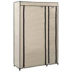 vidaXL Kledingkast opvouwbaar 110x45x175 cm stof crème, Huis en Inrichting, Verzenden, Nieuw